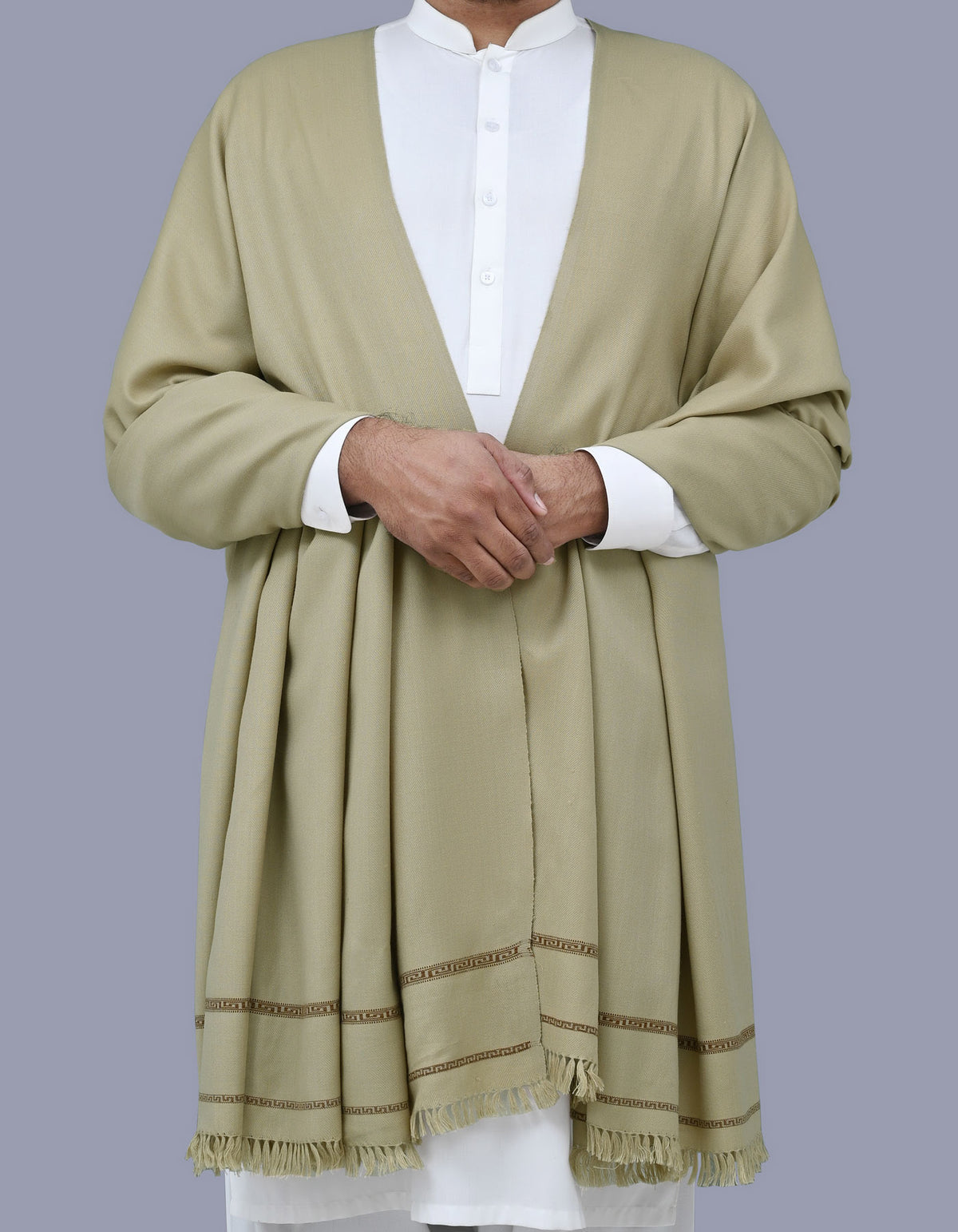 Grey Plain 100% Acrylic Men Shawl
