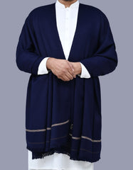 Navy Plain 100% Acrylic Men Shawl