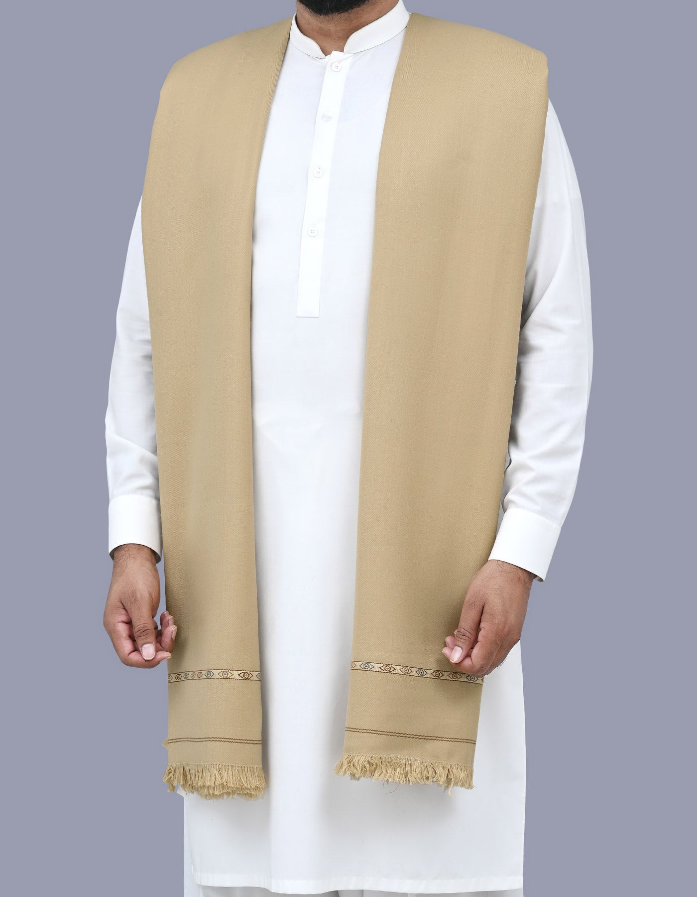 D Skin Plain 100% Acrylic Men Shawl