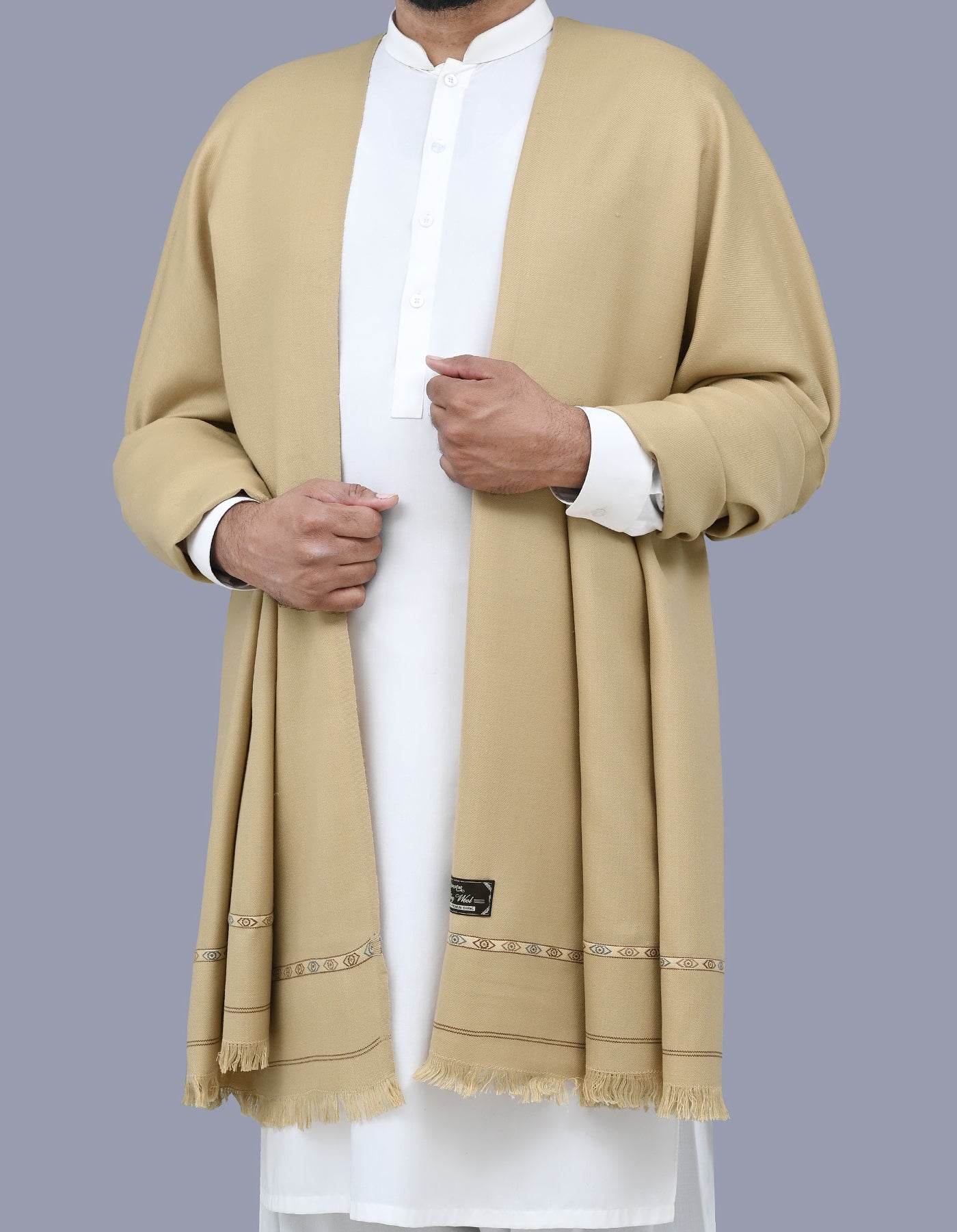 D Skin Plain 100% Acrylic Men Shawl