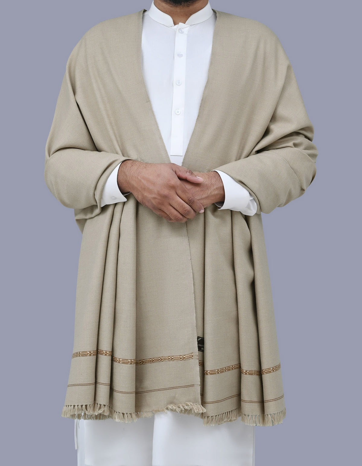 Grey Plain 100% Acrylic Men Shawl