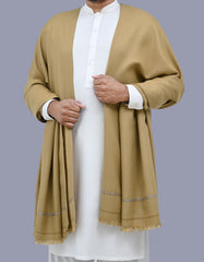 D Beige Plain 100% Acrylic Men Shawl