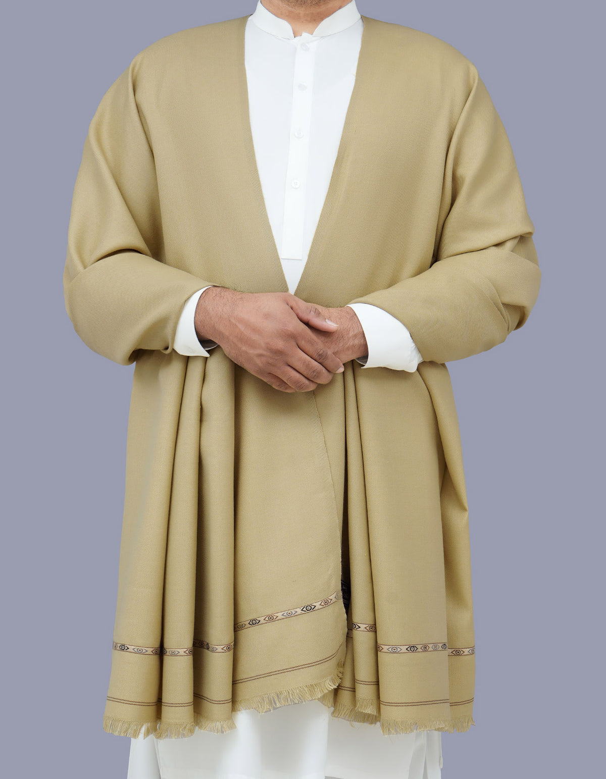 Fawn Plain 100% Acrylic Men Shawl