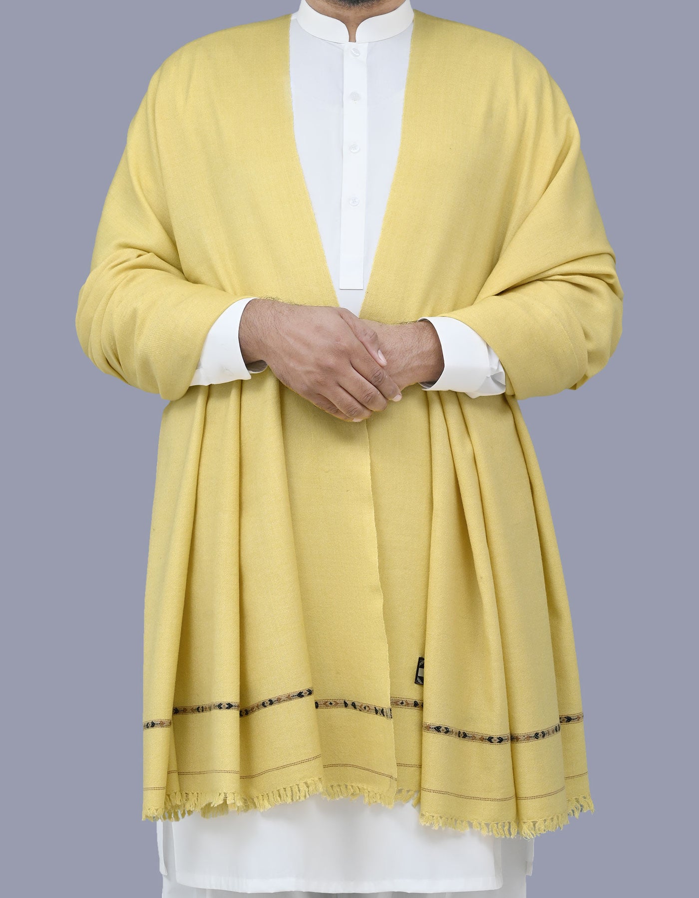 Beige Plain 100% Acrylic Men Shawl
