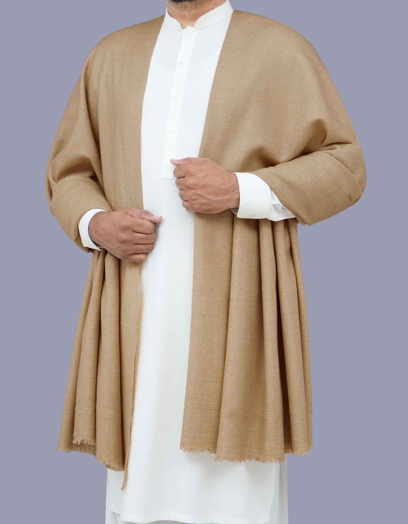 D Fawn Plain 100% Acrylic Men Shawl