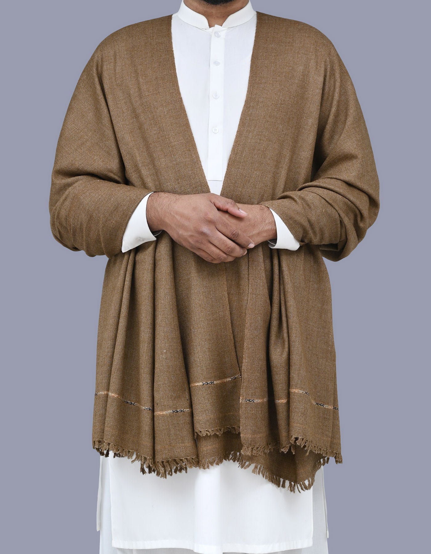 D Camel Plain 100% Acrylic Men Shawl