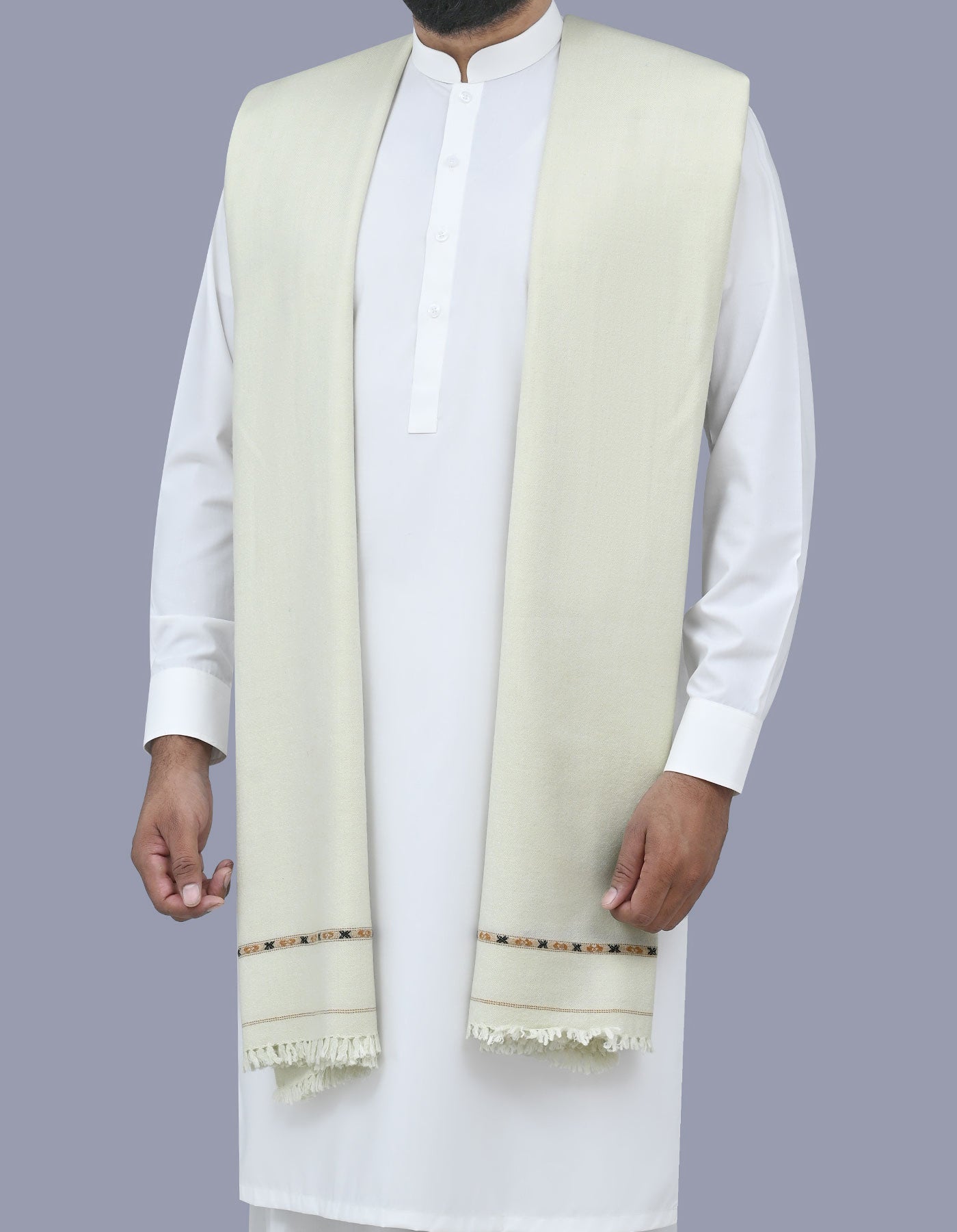 Pista Green Plain 100% Acrylic Men Shawl