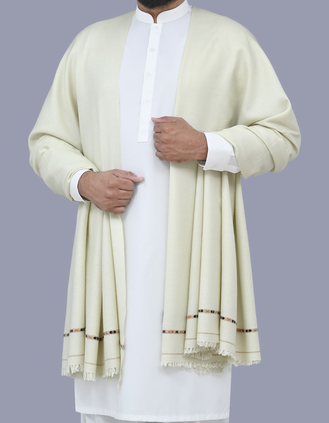 Pista Green Plain 100% Acrylic Men Shawl