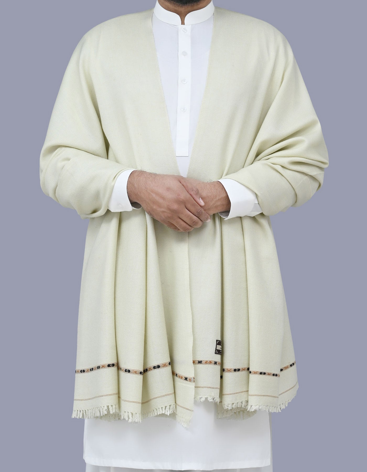 Pista Green Plain 100% Acrylic Men Shawl
