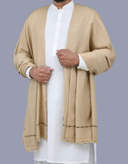 L Camel Plain 100% Acrylic Men Shawl