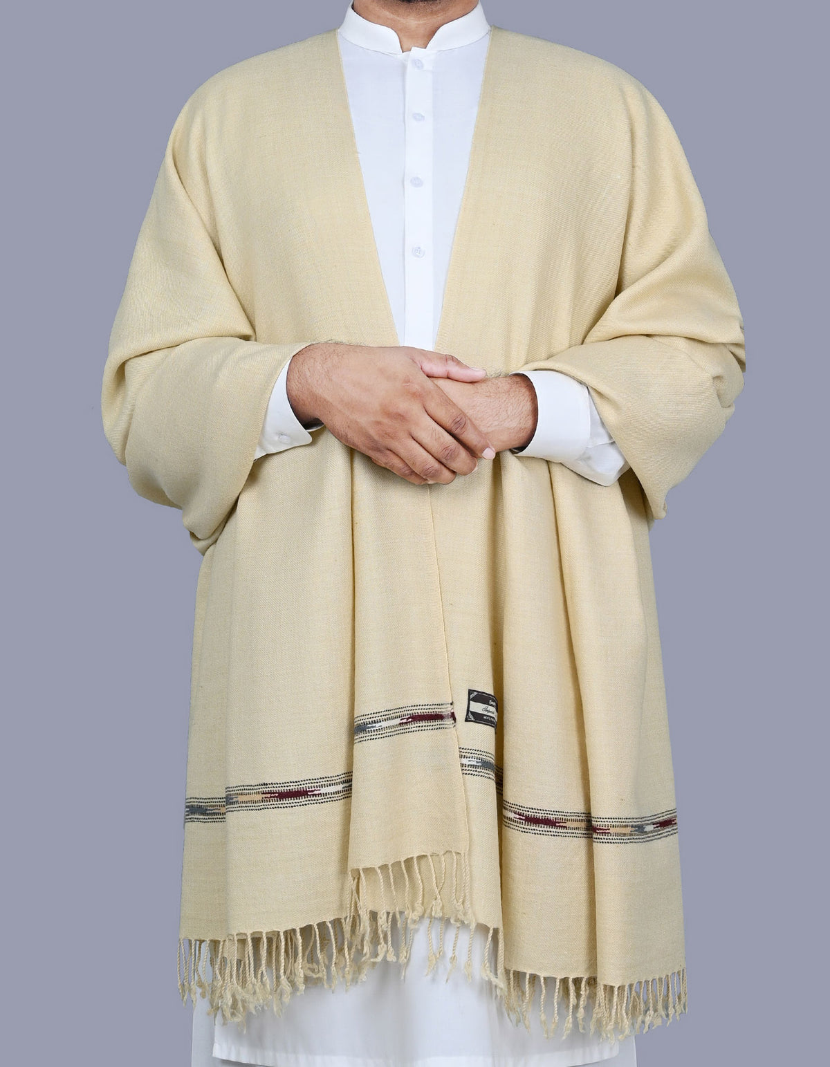 Skin Plain Wool Blend Men Shawl