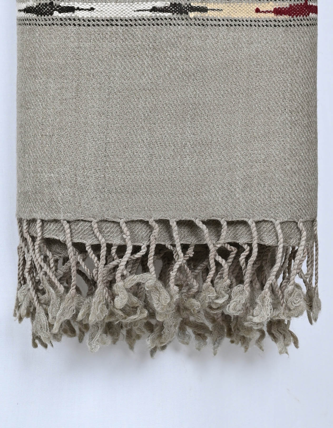 Grey Plain Wool Blend Men Shawl