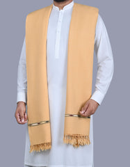 Khaki Plain Wool Blend Men Shawl
