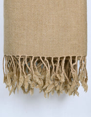 L Khaki Plain Wool Blend Men Shawl