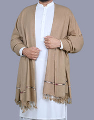 Brown Plain Wool Blend Men Shawl