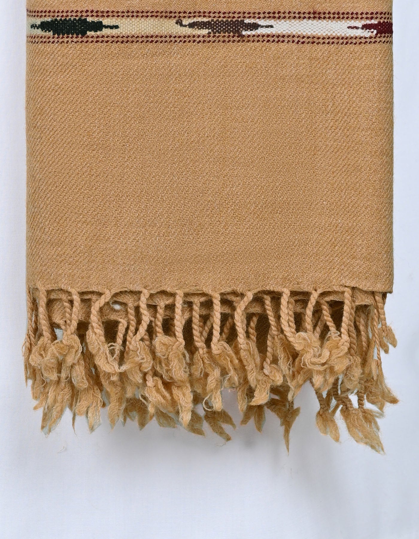 Camel Plain Wool Blend Men Shawl