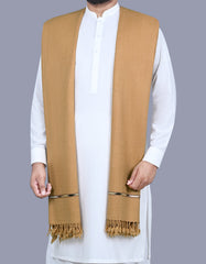 Camel Plain Wool Blend Men Shawl