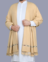 D Skin Plain Wool Blend Men Shawl