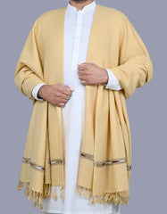 Fawn Plain Wool Blend Men Shawl