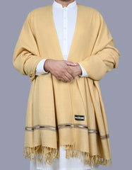 Fawn Plain Wool Blend Men Shawl