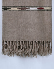 D Brown Plain Wool Blend Men Shawl