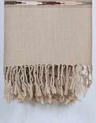 L Brown Plain Wool Blend Men Shawl