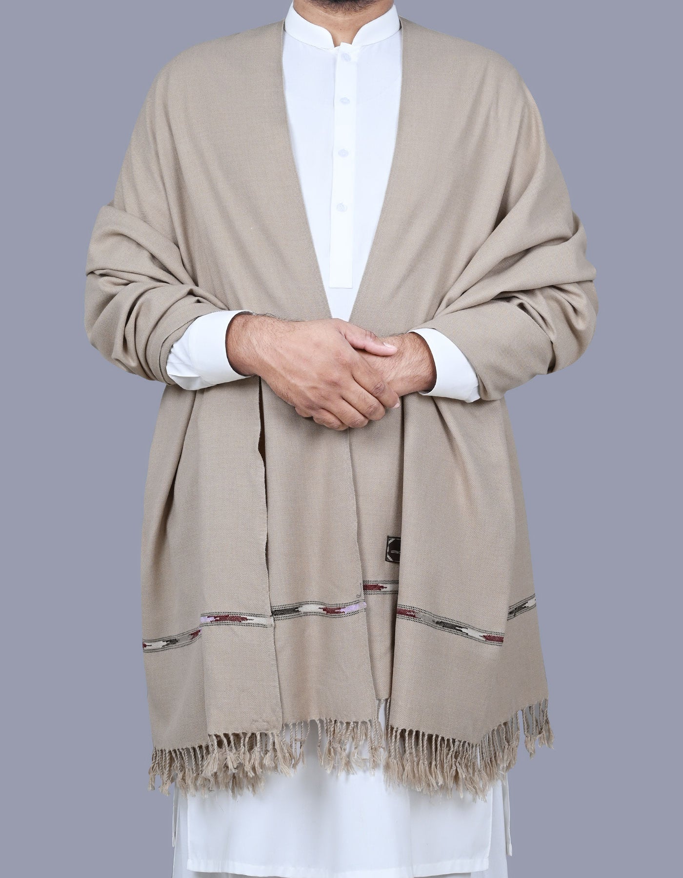 Fawn Plain 100% Acrylic Men Shawl