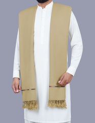 Khaki Plain 100% Acrylic Men Shawl
