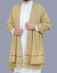 Khaki Plain 100% Acrylic Men Shawl
