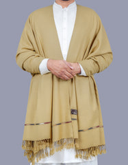Khaki Plain 100% Acrylic Men Shawl