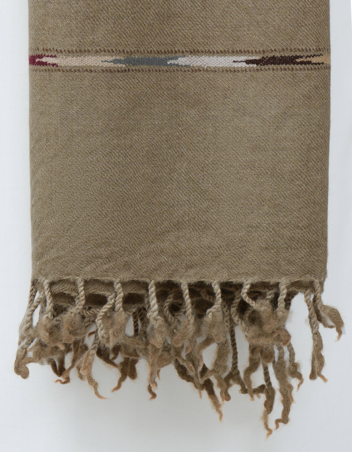 L Brown Plain 100% Wool Men Shawl