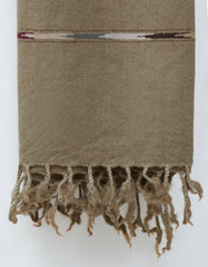 L Brown Plain 100% Wool Men Shawl