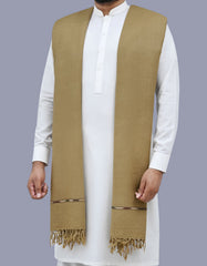 Khaki Plain 100% Acrylic Men Shawl