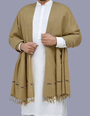 Khaki Plain 100% Acrylic Men Shawl