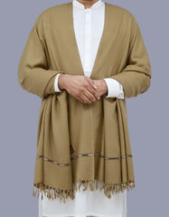 Khaki Plain 100% Acrylic Men Shawl