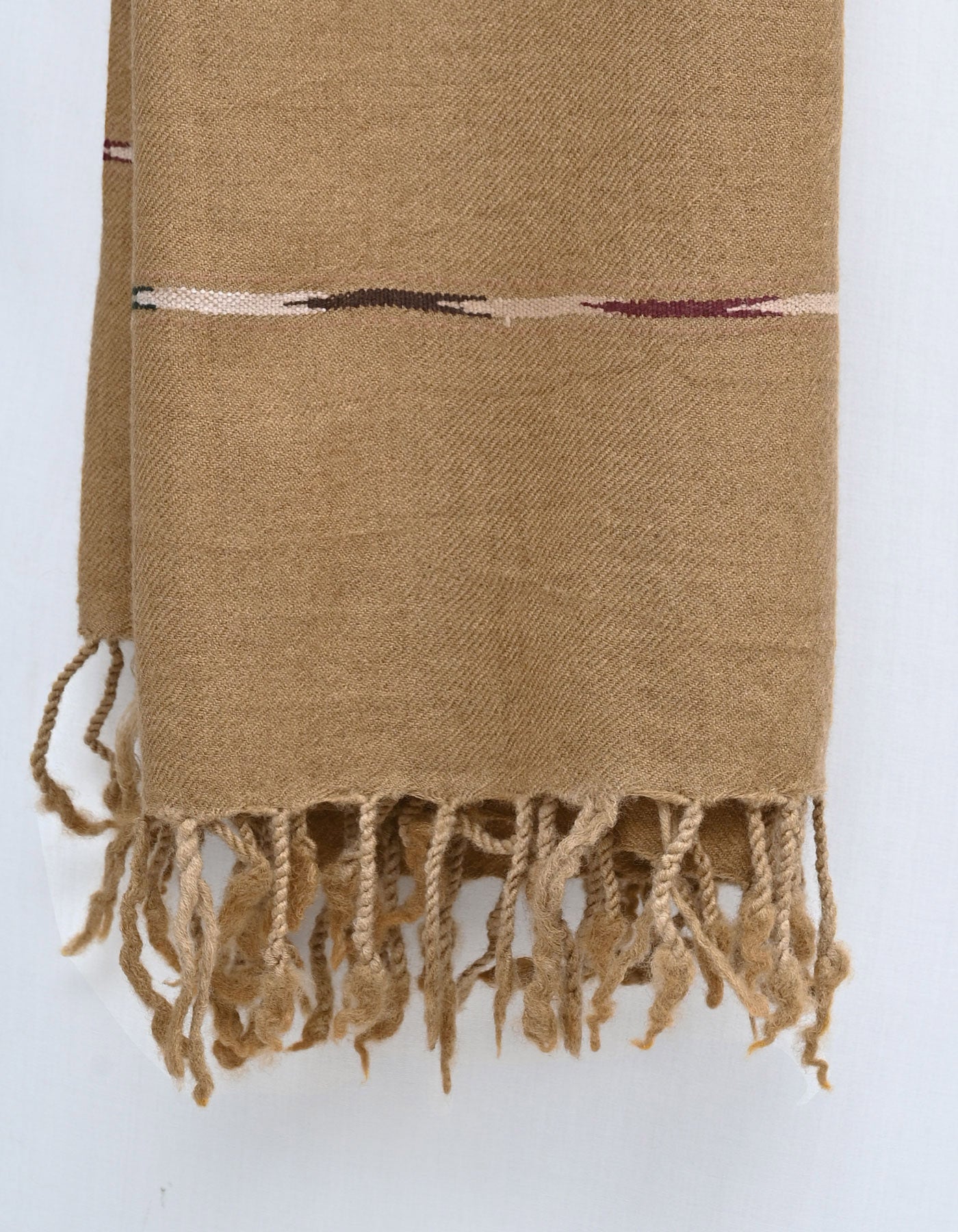 Camel Plain 100% Wool Men Shawl