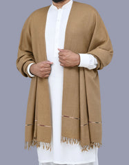 Camel Plain 100% Wool Men Shawl