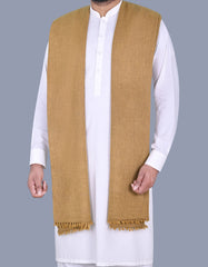 Camel Plain 100% Wool Men Shawl