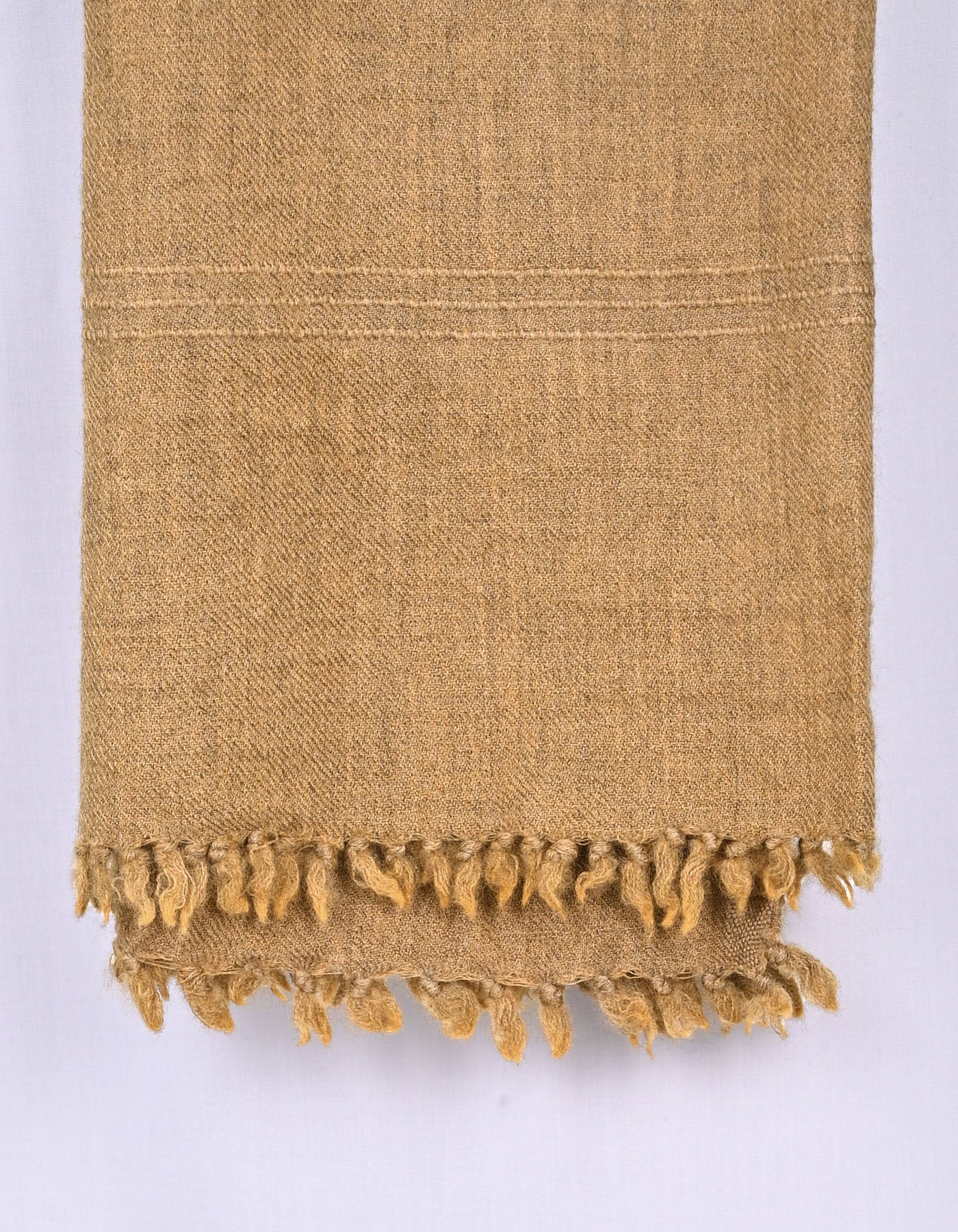 Camel Plain 100% Wool Men Shawl