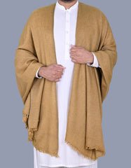 Camel Plain 100% Wool Men Shawl
