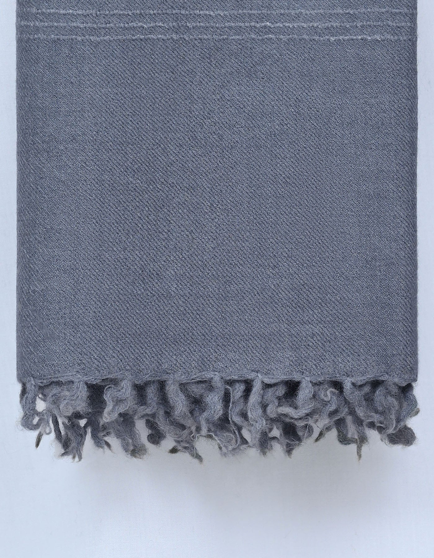 D Grey Plain 100% Wool Men Shawl