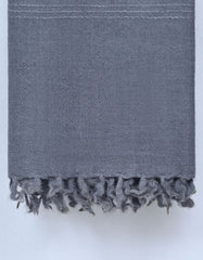 D Grey Plain 100% Wool Men Shawl