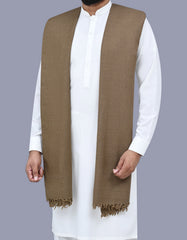 Brown Plain 100% Wool Men Shawl