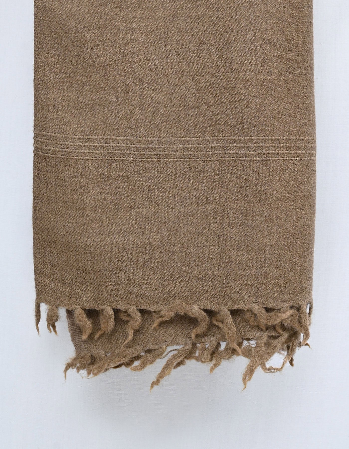 Brown Plain 100% Wool Men Shawl