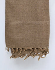 Brown Plain 100% Wool Men Shawl