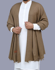 Brown Plain 100% Wool Men Shawl