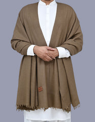 Brown Plain 100% Wool Men Shawl