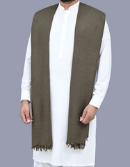 Chocolate Plain 100% Wool Men Shawl