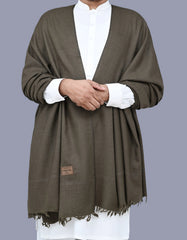 Chocolate Plain 100% Wool Men Shawl