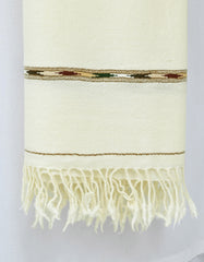 Off White Plain 100% Wool Men Shawl